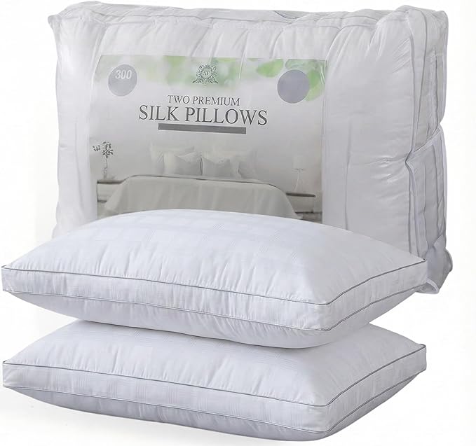 Premium Egyptian Cotton Silk Pillow Pair
