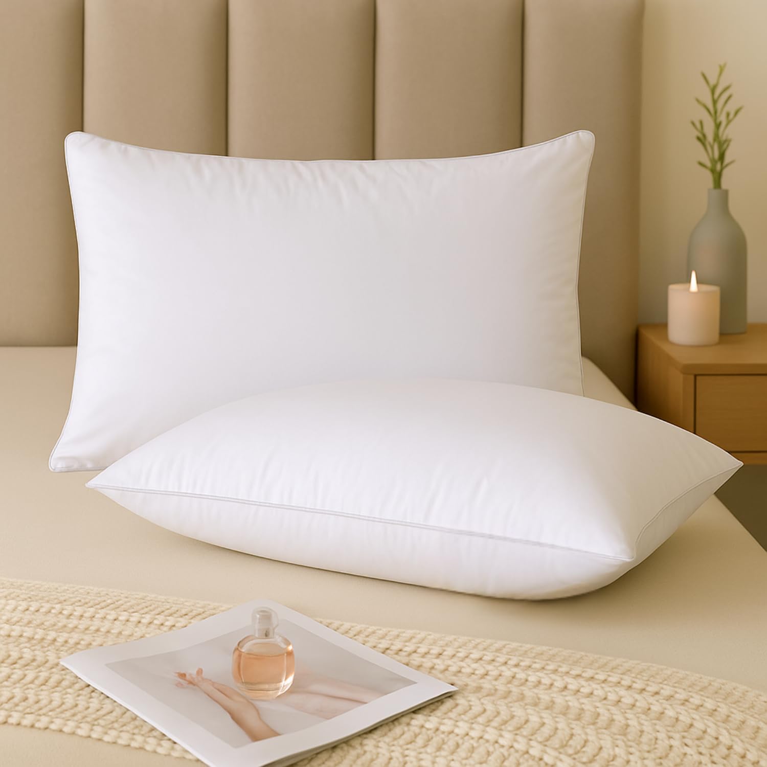 Hungarian White Goose Feather And Down Pillow Pair