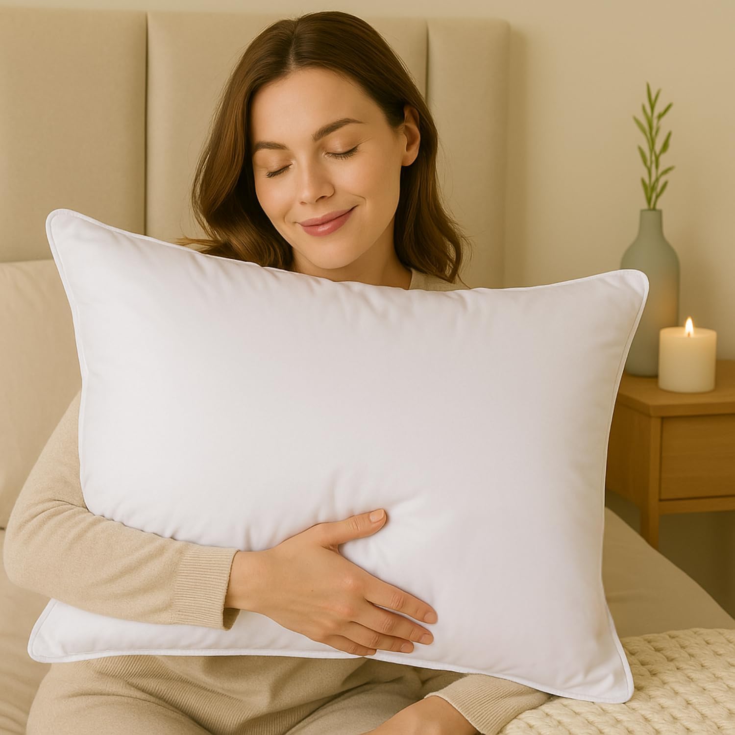 White Goose Feather & Down Pillow