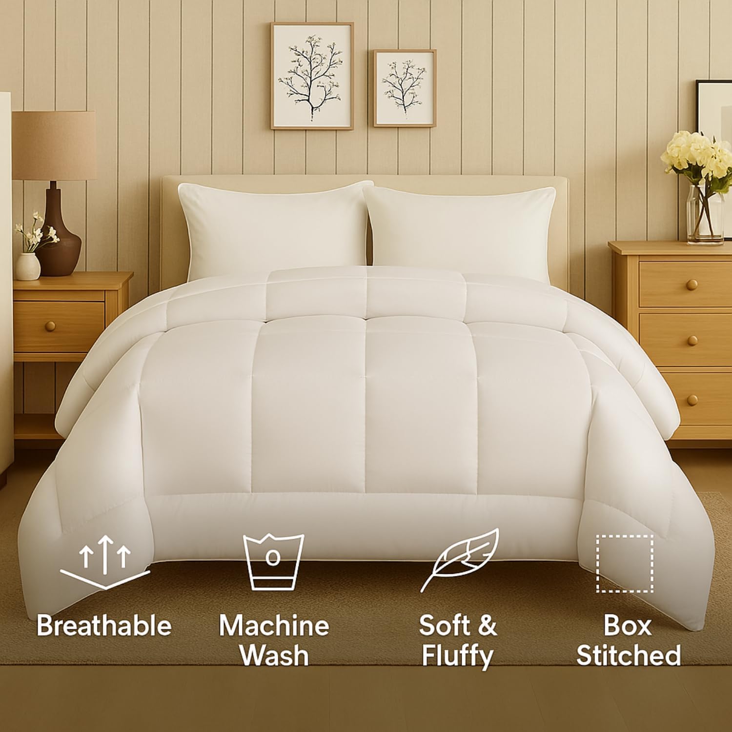 Handcrafted Microfibre 16 Tog Box Stitched Duvet