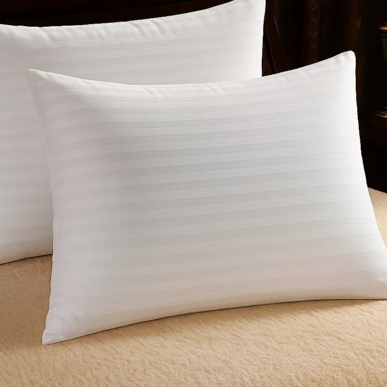 Soft Stripes Hollowfibre Hotel Pillow Pair